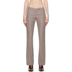 Brown Check Trousers 231129F087015