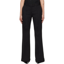 Black Pleated Trousers 231129F087018