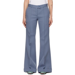 Blue Pleated Trousers 231129F087019