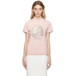 Pink Printed T Shirt 231129F110037