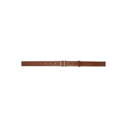 Brown Leather Buckle Belt 231129M131006