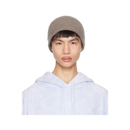 Gray Rolled Beanie 231129M138019