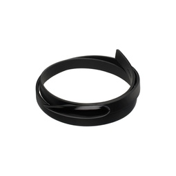 Black Nail Leather Bracelet 231129M142004