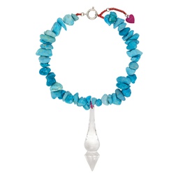 Blue Beaded Necklace 231129M145001