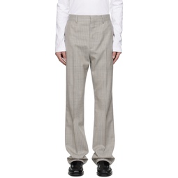 Gray Pinstripe Trousers 231129M191030