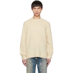 Beige Embroidered Sweater 231129M201042