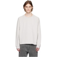 Gray Embossed Sweatshirt 231129M201049