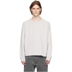 Gray Embossed Sweatshirt 231129M201049