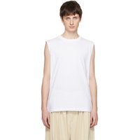 White Sleeveless T Shirt 231129M214001
