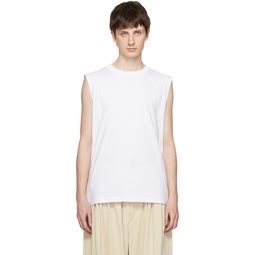 White Sleeveless T Shirt 231129M214001