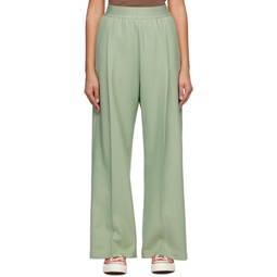 Green Pleated Trousers 231137F087002