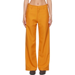 Orange Bootcut Trousers 231137F087005