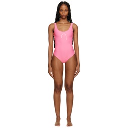 Pink Printed One Piece Swimsuit 231137F103001
