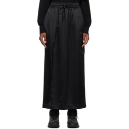 Black Vented Midi Skirt 231138F093000