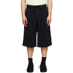 Black Crinkled Shorts 231138M193015