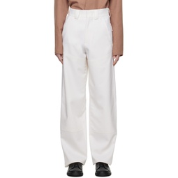 Off White Paneled Trousers 231142F087022
