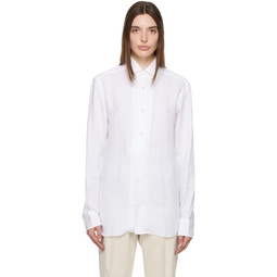 White Spread Collar Shirt 231142F109020
