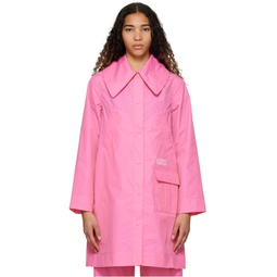 Pink Printed Coat 231144F059009