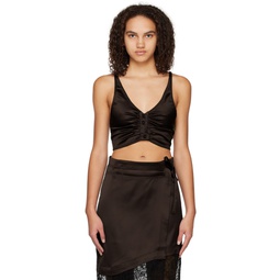 Brown Criss Cross Camisole 231144F111001