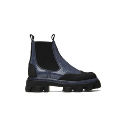 Blue Cleated Low Chelsea Boots 231144F113002