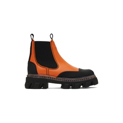 Orange Cleated Low Chelsea Boots 231144F113003