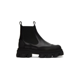 Black Low Chelsea Boots 231144F113013