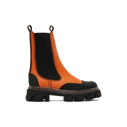 Orange Cleated Chelsea Boots 231144F114001