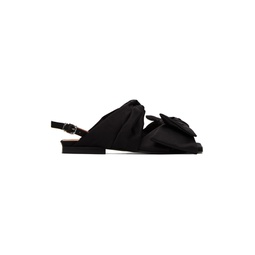 Black Soft Bow Sandals 231144F124010