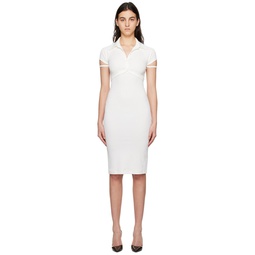White Cutout Midi Dress 231154F054009