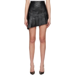 Black Pleated Miniskirt 231154F090004