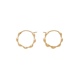 Gold Textured Hoop Earrings 231168F022006