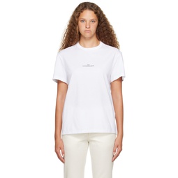 White Printed T Shirt 231168F110015