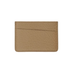 Taupe Four Stitches Card Holder 231168M163008