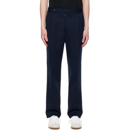 Navy Pleated Trousers 231168M191012