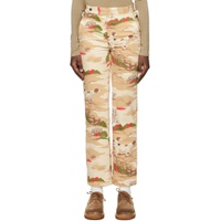 Beige Pointing Dog Trousers 231169F087003