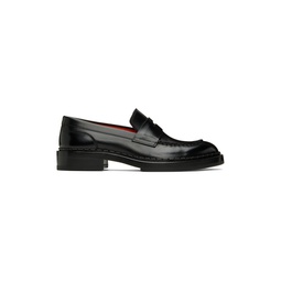 Black Leather Loafers 231178F121005