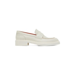Off White Leather Loafers 231178F121006