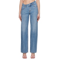 Blue Asymmetric Slouchy Jeans 231187F069014
