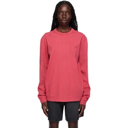 Red Overdyed Long Sleeve T Shirt 231187F110016