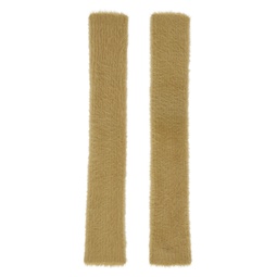 Beige Brushed Arm Warmers 231188F012006
