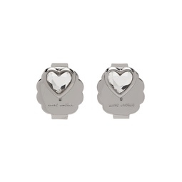 Silver The Charmed Heart Stud Earrings 231190F022007