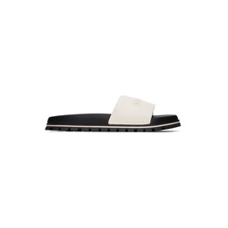 White The Leather Slide Sandals 231190F124007