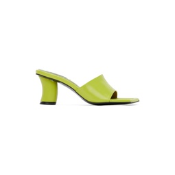 Green Curvy Heeled Sandals 231191F125001