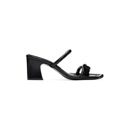 Black Twisted Heeled Sandals 231191F125016