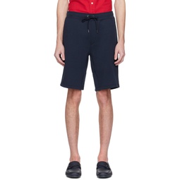 Navy Embroidered Shorts 231213M193010