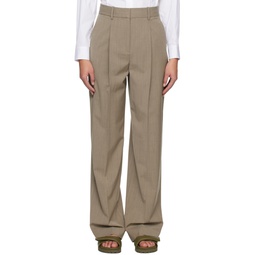 Gray Pleated Trousers 231216F087003