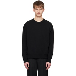Black Rib Trim Sweater 231221M201007