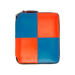 Blue   Orange Fluo Squares Wallet 231230M164010