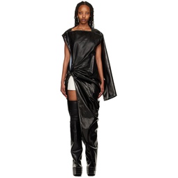 Black Single Shoulder Maxi Dress 231232F055042