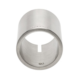 Silver Slitted Thumb Ring 231232M147004